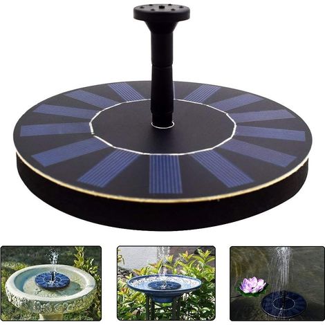 Solarbrunnen, Schwimmende Pumpe Mit 4 Verschiedenen Sprühdüsen Und Wasserdurchflussmengen, Für Vogelbäder Und Kleine Teiche (1,4 W)