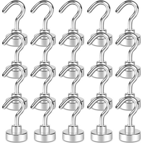 Satz Mit 20 Magnet-haken, 6 Kg Tragkraft + Starker Magnet Mit Haken Für Kühlschrank, Robuster Kreuzfahrt-haken Für Decke, Magnetischer Haken