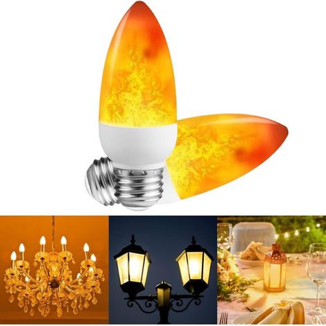 2er-pack E27 Led Kerzenflamme Glühbirne, Atmosphärische Dekorative Glühbirne