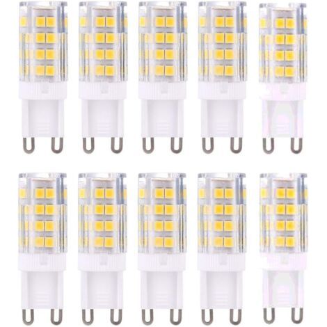 10er-pack Led-g9-glühbirnen, Warmweiß 3000 K, 5 W, Entspricht 40-w-halogenlampen, 420 Lumen, Nicht Dimmbar