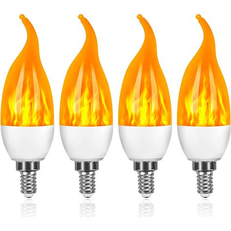 4er-pack Led-glühbirnen 3 W E14, Flammeneffekt-glühbirne Mit 1 Beleuchtungsmodus, Dekorative Glühbirne Für Halloween, Weihnachten, Valentinstag, Hochzeitsfeiern