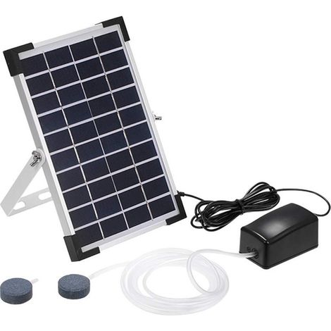 Solarbetriebene Luftpumpe, 5-w-solarmodul, Luftpumpe, Luftschläuche Und Belüftungssteine Für Gartenteich