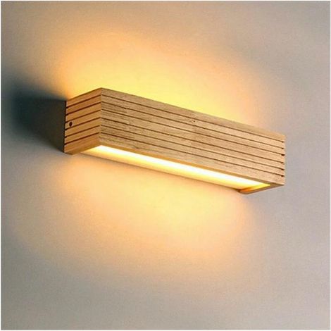 Moderne Japanische Eichen-wandleuchte, Nordische Wandlampe Aus Massivholz Für Das Schlafzimmer