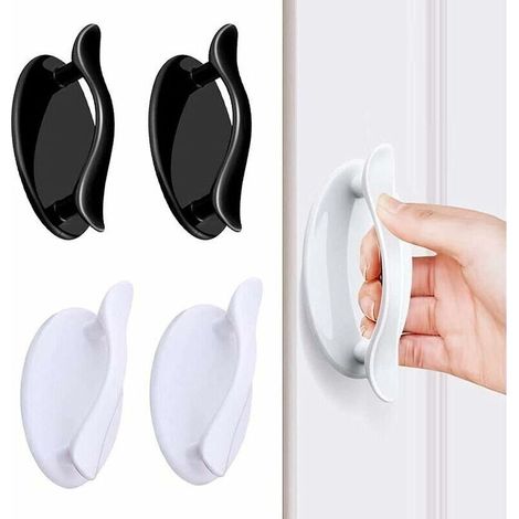 Selbstklebender Fenstergriff, Aufkleber-griff, Klebegriff Für Schiebefenster, Schrank, Schublade, Armaturenschrank, Kühlschrank, Hilfsgriff (weiß + Schwarz), 4 Stück