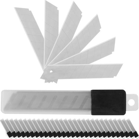Cutterklingen, 18 Mm, 30er Pack, Ersatzklingen, 7 Segmente, Extrem Scharf, Stahl, Silberfarben
