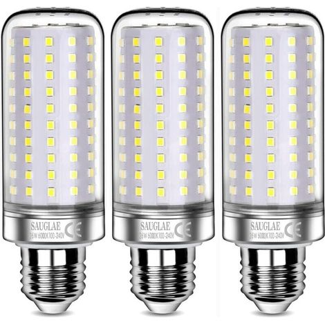 Led-glühbirnen 26w, Äquivalent Zu 200w Glühlampe, 3000lm, 6000k Kaltweiß, E27 Edison-schraube, 3 Stück [energieeffizienzklasse E] - Liaiki