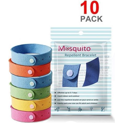 Armband Gegen Mücken, Ideal Für Outdoor-aktivitäten. Beutel Mit 10 Mikrofasern-armbändern Für Kinder Und Erwachsene, Praktisch Und Spielerisch.