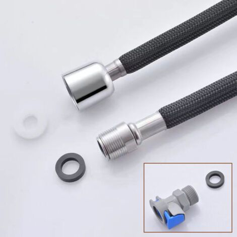 Schwarzer Ersatzschlauch Für Küchenarmaturen, M15 X 1 Mm X G1/2, Ausziehbarer Armaturenschlauch Für Küchenspülen Mit Schnellanschluss, 150 Cm/n, Nylon-schlauch Mumu