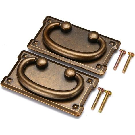 Set Von 2 Vintage-griffen Aus Antiker Bronze Für Schubladen, Schränke, Türen, Möbel, Schubladen, Beschläge Manuen Aus Bronze (gelb)