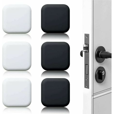6er Set Große Wandtürstopper, Selbstklebende Gummipuffer In Weiß/schwarz, 45mm×45mm, Türgriffpolster, Wandpuffer Für Türklinken Als Anschlag
