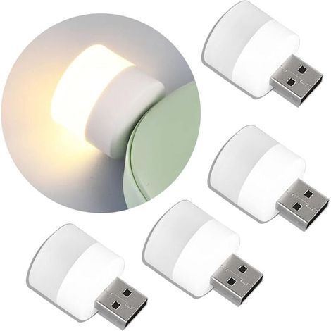 Kleine Led-nachtlicht-usb-ampulle, Zum Einstecken, Warmweiß, Kompakt, Ideal Für Schlafzimmer, Badezimmer, Flur, Küche (4 Warme Lichter)