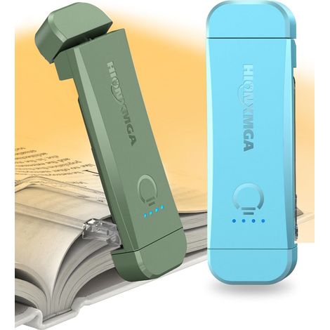 Wiederaufladbare Leselampe (2er-pack), Buchlampe Mit Klemme Für Das Bett, 3 Farben Augenschutz & Stufenlos Dimmbar, Kompakt Und Langlebig, Ideales Geschenk Für Bücherleser, Grün+blau