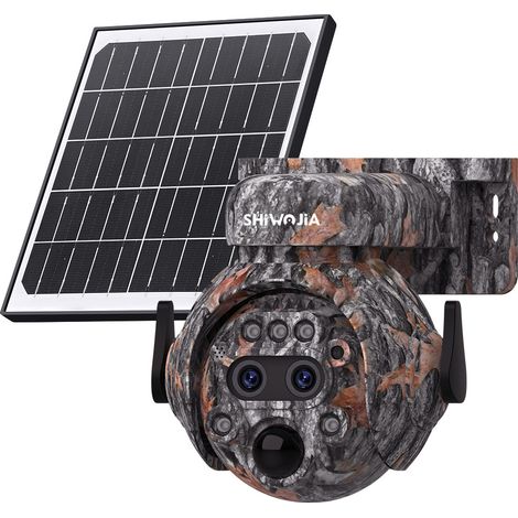 Überwachungskamera Für Außenbereich, Tarnung, Solarbetrieb, 4g, 12-facher Digitaler Zoom, Horizontale Drehung Um 355°, Vertikale Neigung Um 90°, Ip66 Wasserdicht, Abs-gehäuse, 20 M Infrarot-nachtsicht