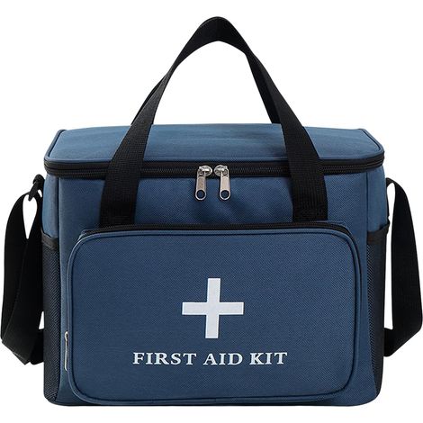 Leere Erste-hilfe-tasche 14l, Xxl Reise-apothekentasche Mit Griff Und Schultergurt, Wasserdichtes Oxford-gewebe, Für Zuhause, Schule, Reisen, Camping (marine)