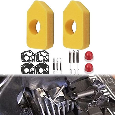 Reparaturset Für Rasenmäher Mit Luftfiltern, Dichtungen, Federn Und Ansaugkugeln, Kompatibel Mit Briggs & Stratton Motoren Der Serie 3.5-4.5 Ps 450-600