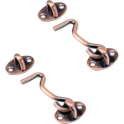 2er-set Scheunentür-riegel, 75 Cm Haken Für Schiebetüren Mit Schrauben, Rotbraune Farbe