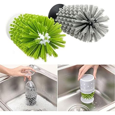 Glasflaschenbürste, Reinigungsbürste Mit Saugnapf, Reiniger Für Glasflaschen Der Bar, Küchenwaschbecken-reinigungsbürste