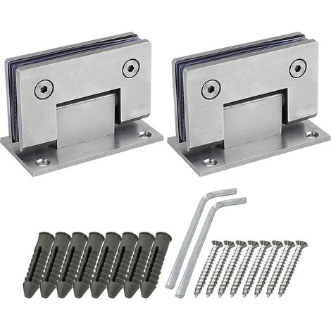 2er-set Duschtürscharniere, 90 Grad, Mit Schrauben, 4 Mm Dicke, Aus Edelstahl Für Badezimmertüren Und Glas (silber)