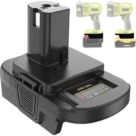 Batterieadapter Dm18rl Für Ryobi 18v Elektrowerkzeuge Mit Lithium-akku, Kompatibel Mit Dewalt 18v/20v Oder Milwaukee 18v Li-ion-akkus Als Stromquelle Für 18v