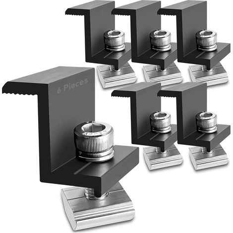 Solarpanel-befestigungsset, 6er-pack 30mm Solarpanel-halterungen, Z-förmige Endklemmen Mit Muttern Und Schrauben, Für Photovoltaik-montageschienen, Dach- Und Wandmontage