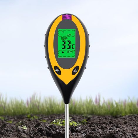 4-in-1 Bodentester, Bodenfeuchtemessgerät, Pflanzentester Für Feuchtigkeit, Ph-meter Für Bodenfeuchtigkeit, Ph-wert, Sonnenlicht Und Temperatur Für Garten, Rasen Und Landwirtschaft