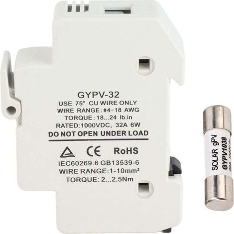 Sicherungshalter Für Solar-pv, Zylindrischer Sicherungsbasis-halter 32a Dc 1000v