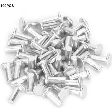 100 Stück Gb867 M4 Aluminium-nieten Mit Flachem Kopf, Massive Nieten (m4 10)
