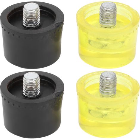 2 Ersatzköpfe Für Schlaghammer Mit Gummikopf, Gelb-schwarze Schlägelzubehörteile, Durchmesser 35 Mm