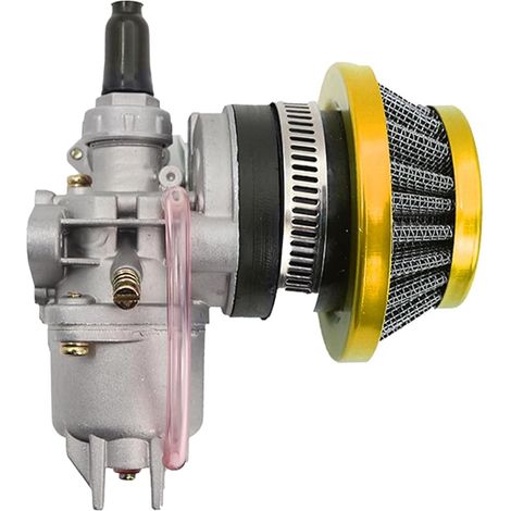Vergaser Carb Carby + Stahl 44mm Luftfilter + Stack Kompatibel Mit 47cc 49cc Mini Moto Dirt Pocket Bike Atv Quad Go Kart Minimoto - Gelber Filter