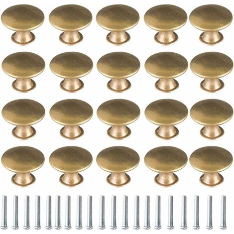 20 Stück Vintage Messing Türknöpfe, Möbelgriffe, Schubladengriffe, Schrankknöpfe, Retro Möbelknöpfe Für Schubladen, Schränke, Küchenmöbel