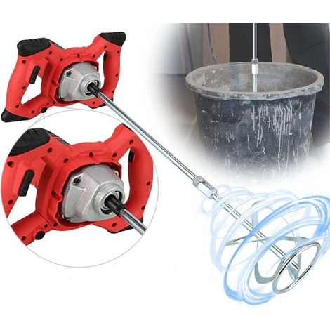 Farbmischer 1500w 220v – 6 Einstellbare Geschwindigkeiten – Ergonomischer Doppelgriff – Für Zement, Mörtel Und Farbe