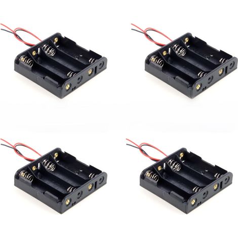 4er-pack Aa 6v Batteriehalter-box Mit Kabel, Ein-/ausschalter Und Abdeckung (4 Stück)