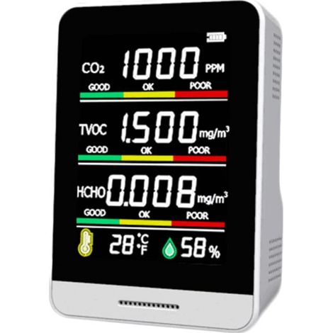 Co2-detektor, Temperatur- Und Feuchtigkeitsmessgerät, Intelligentes Büro, Für Innen- Und Außenbereiche, Hohe Präzision, Schnelle Erkennung, Vielseitiges Messwerkzeug