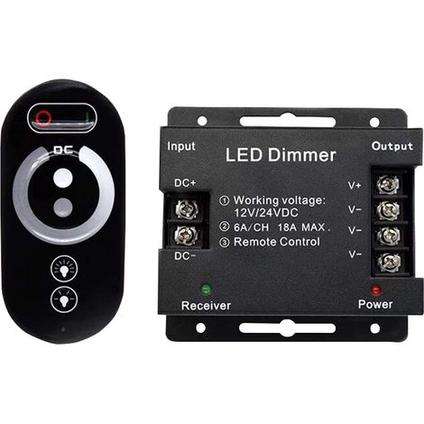 Kabelloser Led-touch-dimmer 12 V - 12 V Dc Mit Fernbedienung Für Alle Dimmbaren Dc-led-lampen - Kabelloser Touch-dimmer 18 A