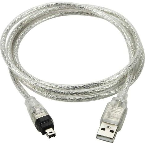 Usb-auf-firewire-1394-4-pin-ilink-adapterkabel – Länge 100 Cm – Geformte Zugentlastung – Übertragungsgeschwindigkeit 400 Mbit/s - Dcr-trv75e