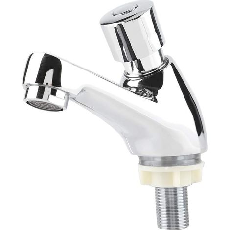Zeitgesteuerter Wasserhahn Für Handwaschbecken, Verchromter Automatischer Selbstschluss-wasserhahn, Wassersparender Armatur Für Küche, Badezimmer, Waschbecken Und Wc