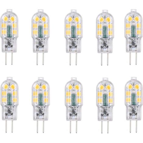 Promotion Led-g4-lampe 2w, Entspricht 20w Halogenlampen, Kaltweiß 6000k, 200lm, 12x Smd, 12v Ac/dc – 10er-pack