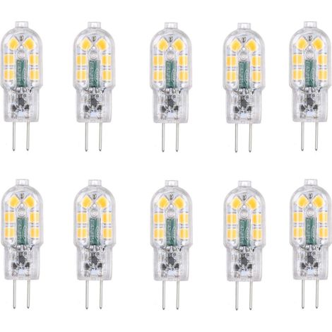 Led-g4-glühbirne 2w, Entspricht 20w Halogenlampen, Kaltweiß 6000k, 200 Lm, 12x Smd, 12v Ac/dc – 10er-pack