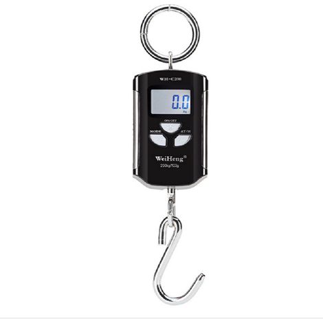 Tragbare Elektronische Kranwaage, Gepäckwaage, Präziser Messbereich 200 Kg/100 G, Robustes Edelstahlhaken - Schwarz