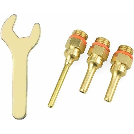 Set Von Heißklebepistolen-düsen - 38 Mm - Kupferne Klebepistolen-spitze (3 Größen) Und Sortiment An Schlüsseln Für Heimreparaturen - Liaiki