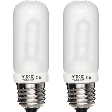 Zwei Mattierte Halogenlampen Mit E27-sockel, 3700k, 150w 220-240v, Geeignet Als Pilotlampen Für Studioblitze