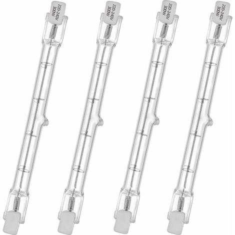 Halogen-röhrenlampe T3 300w R7s 230v Lichtstrom 4650 Lumen Lebensdauer 2000h 4er-pack Warmweiß 2800k