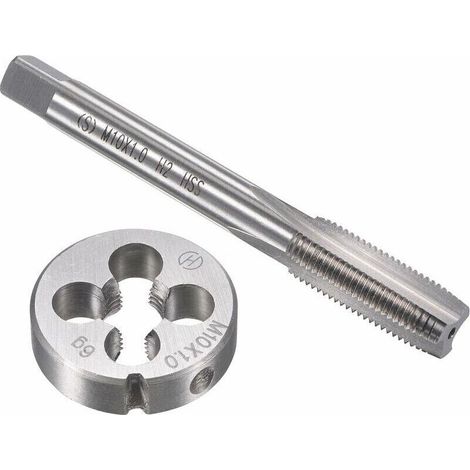 Gewindebohrer- Und Schneideisensatz, Metrischer Gewindebohrer- Und Matrizensatz M10 X 1 Mm, Hss-maschinengewindebohrer Mit Rundem Werkzeugstahl-legierungs-gewindeschneideisen