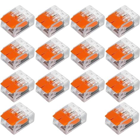 15-teilige Elektrische Steckverbinder, Automatische 2-eingangs-klemmen, Schnellverbinder, Elektrische Verbindung, Crimpenbare Elektrische Kabelschuhe, Einfache Und Sichere Installation, 2 Ports, Flamm