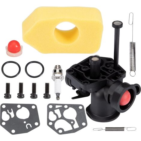 Vergaserset Für Briggs & Stratton Rasenmäher Mit Luftfilter, Schrauben, Reglerfeder, Membran, Kraftstoffpumpe, Zündkerze 499809 498809a 494406