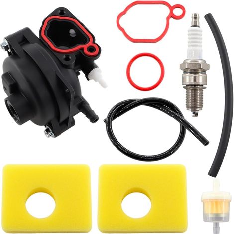 Mchnic Vergaser Kompatibel Mit Briggs & Stratton Motoren 300e, 450e, 500e 550e 575e 600e Ovh, 591979, 595656, 590556 591160 Rasenmäher Mit Luftfilter, Kraftstofffilter Und Zündkerze