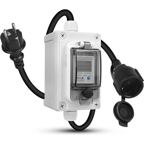 Mobiles Digitales Stromzähler 230v Ip67 Wattmeter Für Außenbereich, Kwh-steckdosen-wattmeter Mit Led/reset-funktion, Energieverbrauchsmess-steckdose Für Wohnmobile Und Elektrofahrzeuge