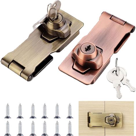 2-teiliges Metall-verschluss-riegel-set, Türriegel Mit Vorhängeschloss Und Schlüssel