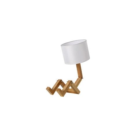 Holzroboter-schreibtischlampe, Faltbar – Mit 5w-warmlicht-glühbirne