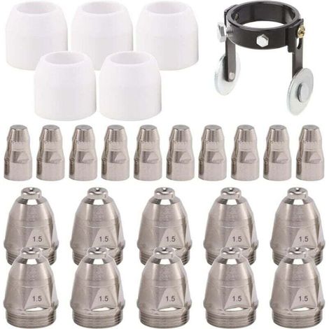 26 Stück P-80 Plasma-elektroden-spitzen-düse 1,5 100a Plasmaschneider-brenner-verbrauchsmaterial-kit Passend Für P-80 Schneidbrenner-spitzen-düse